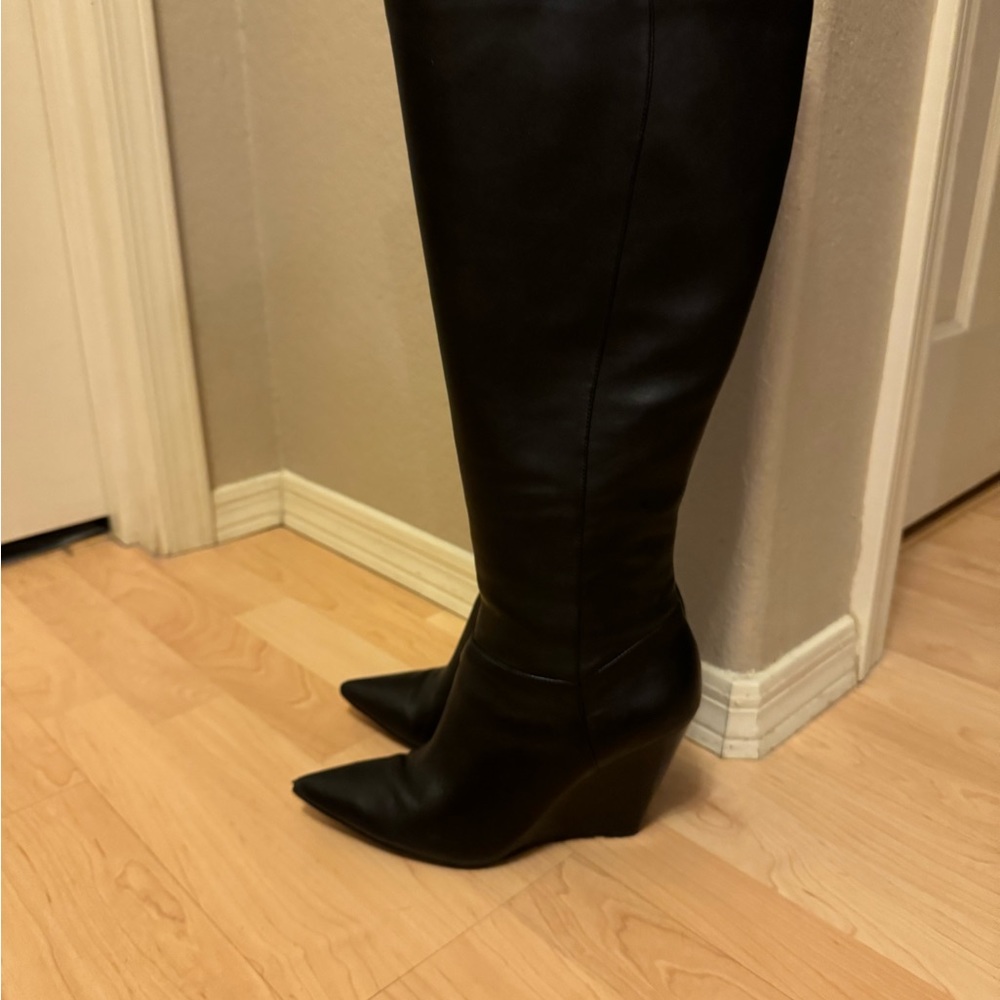 Varin by Nine West knee high wedge Boots, Size 9